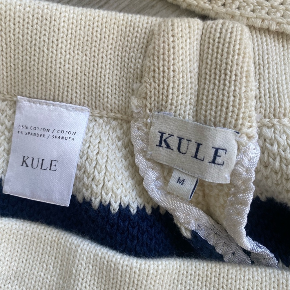 KULE the Agnes Navy Cream Short and Bra Set- Xs & S - Picture 3 of 5